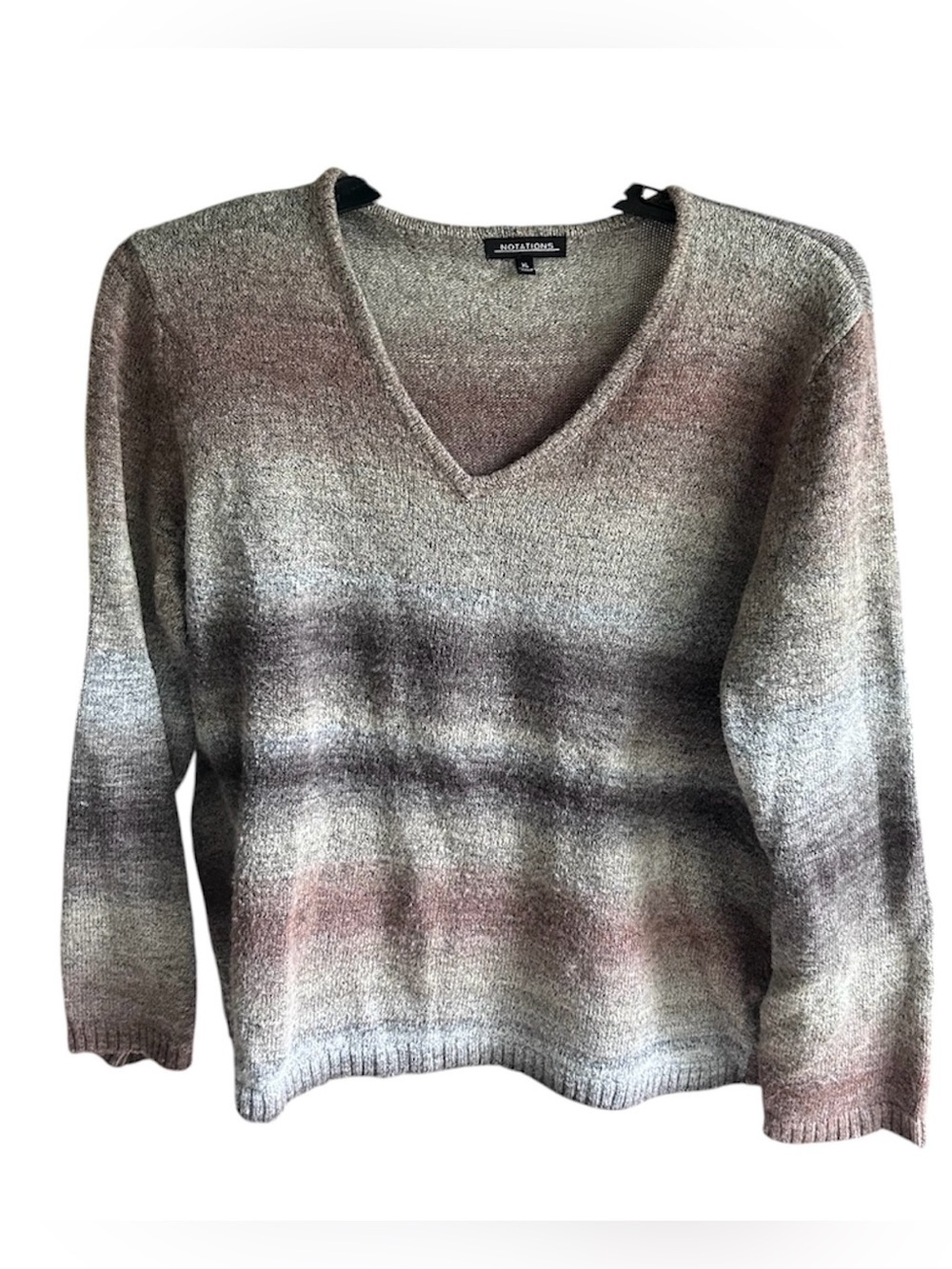 NOTATIONS Women’s Ombré V-Neck Sweater